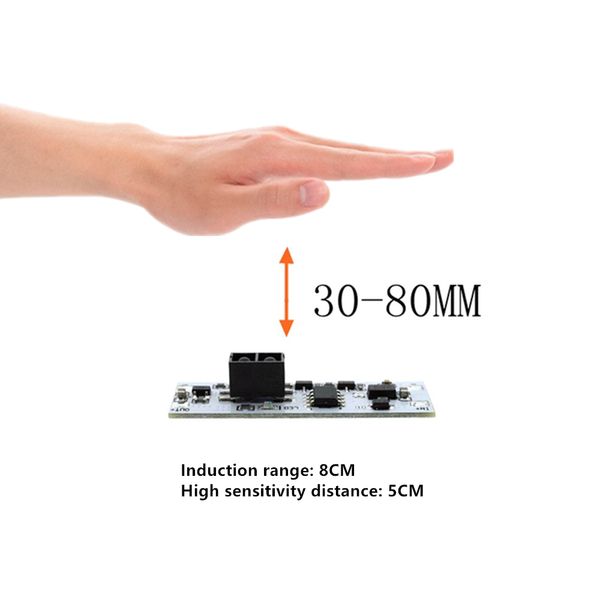 M￳dulo capacitivo do interruptor de toque 5V-24V 3A LED LED L￢mpadas de controle de componentes ativos Sensor de varredura de curta dist￢ncia