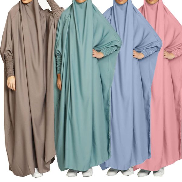 Abbigliamento etnico Goccia Farfalla Modesto Abaya Alta qualità Ramadan EID Polso elastico Maxi vestito Nida Preghiera musulmana Islamica6036774