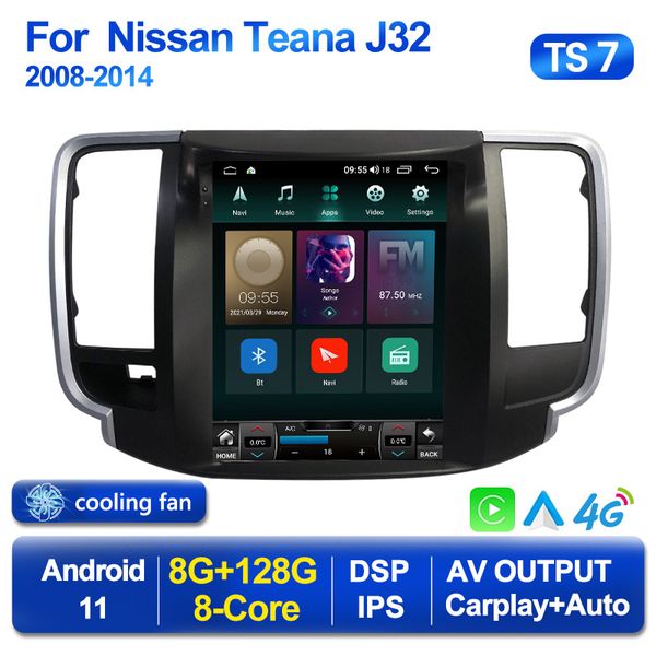 Android 11 Player Car Dvd Radio per Nissan Teana J32 2008-2014 Tesla Style Video Navigazione GPS Stereo Multimediale 2 Din Verticale BT