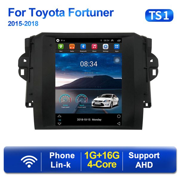 Android 11 para Vídeo de rádio para DVD player de carro de estilo Tesla para Toyota Fortuner Revo 2016-2019 Multimídia GPS CarPlay Estéreo Bt