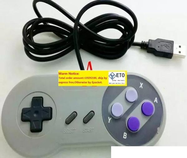 200pcslot classic USB -контроллер ПК -контроллеры Gamepad Joypad Joystick Замена для Super Nintendo SF для Snes NES планшет