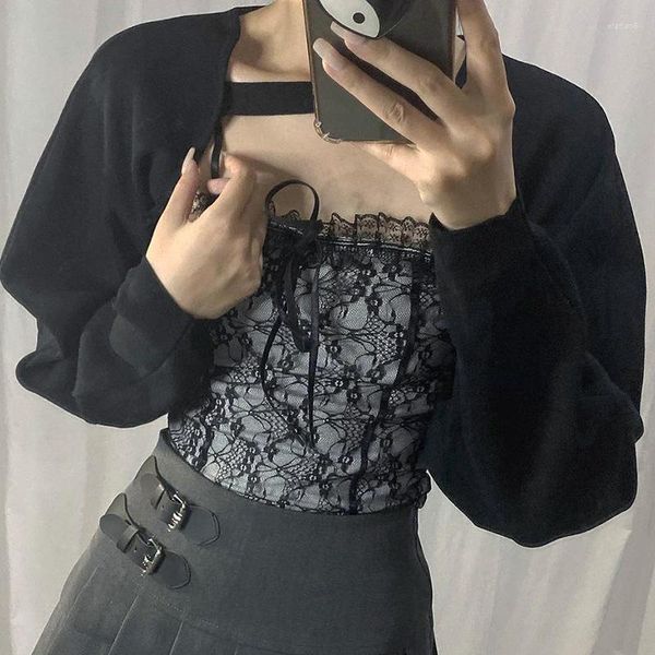 Serbatoi da donna Donna Sexy Patchwork di pizzo nero Cinturino per spaghetti Top Ragazza Slim Fit Crop Camis Top senza schienale Abbigliamento moda estiva