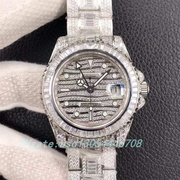 2023Neue Designeruhren TW 116769tbr-74779b Uhrendurchmesser 40 mm Möwe 2824GMT Dualzeitwerk Swarovski Diamant 904L Austernstahlgürtel Armbanduhren