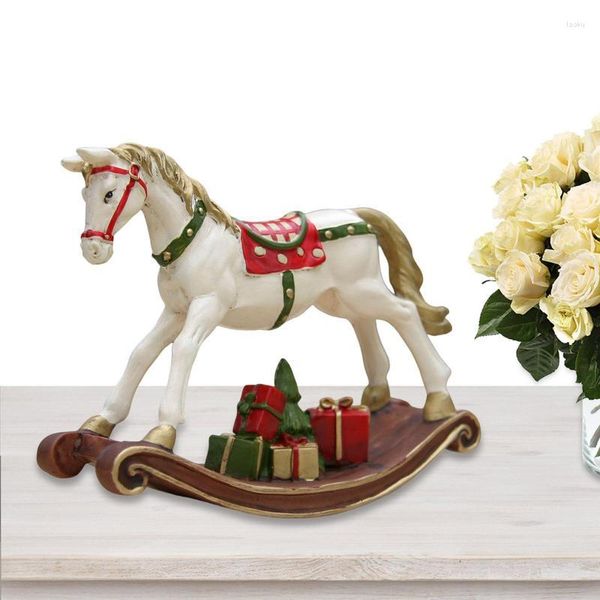 Decorações de Natal Ornamentos de cavalos de balanço de resina Tabela de tabela de decoração Favory Supplies Home