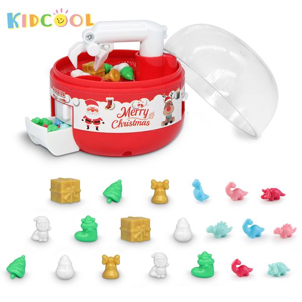 Nieuwigheidsspelletjes Kerstcadeau Mini Klauwmachine Capsulespeelgoed Kerstman Sneeuwpop Grijpvangerspel Draagbare handheld Fidget Kleine prijs voor kinderen 230216