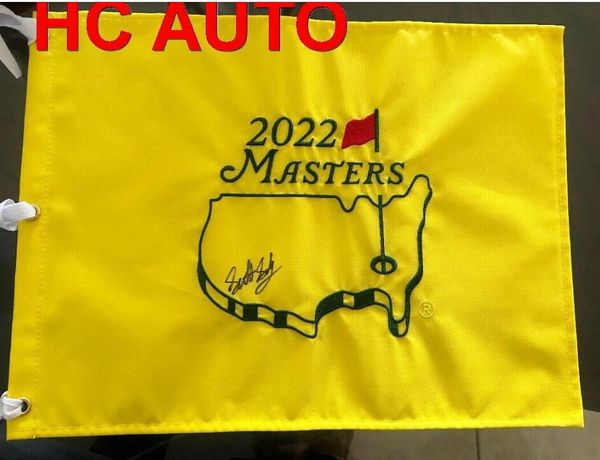 Scottie Scheffler Autografata Firmata auto firmata da collezione MASTERS Apri bandiera a spillo da golf