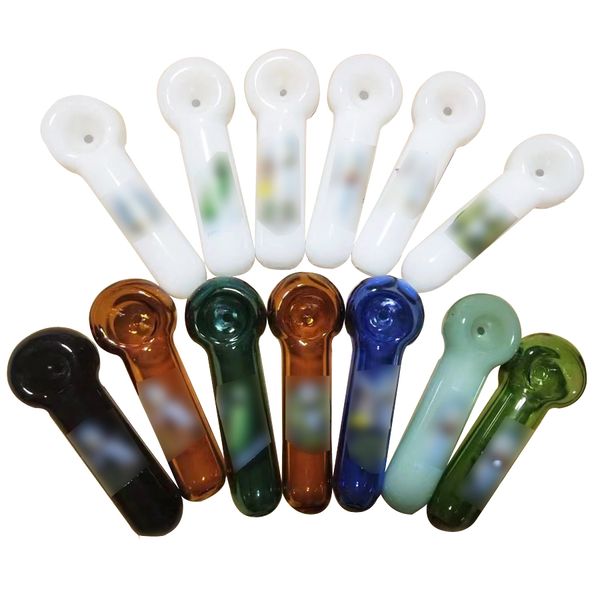 4.0 polegadas fumando tubos de fumante Dab Rig Pipes de pepino de tabaco grosso Mão de vidro de vidro cozinheiro pirex bongs queimadores de óleo Mini Bong