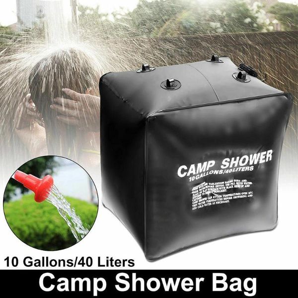 Outdoor-Taschen Tragbare Solar-Duschtasche PVC Wasser 10 Gallonen / 40L mit Schlauch und Kopf für Camping Reisen Wandern