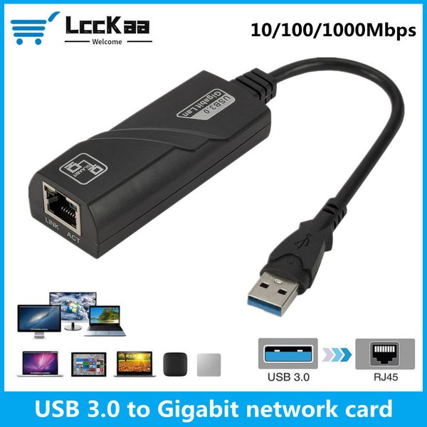USB 3.0 Adaptador Ethernet Card de rede USB 3.0 para RJ45 LAN Gigabit Internet para computador para MacBook laptop USB Ethernet