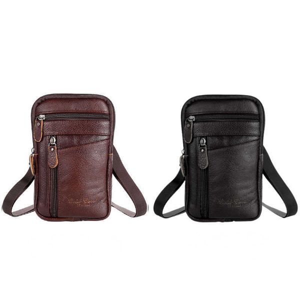 Umhängetaschen Echtes Leder Umhängetasche für Männer Business Multi-Pockets Messenger Bags Handytasche Männliche Designer Umhängetaschen