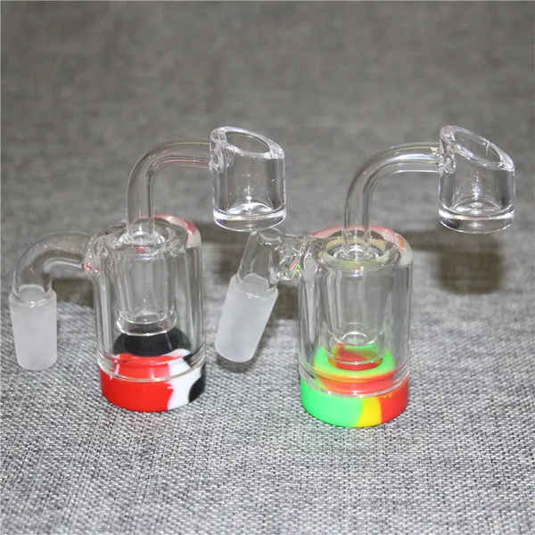 Кальян пепел с Quartz Banger 14 мм сустав Ashcatcher Silicone Dab Jar Jar Containers Стеклянная вода бонг