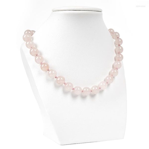 Choker Novelty 10 mm R-o-s-e Quartz Était un éclair de lumière et de rose pâle. Belle L U C K