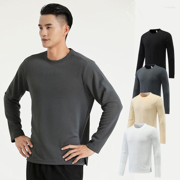 Camicie attive Uomo Sport Yoga Maglione Abbigliamento Maniche lunghe Fitness Corsa Outdoor Casual Top Felpa in materiale spesso di ottima qualità