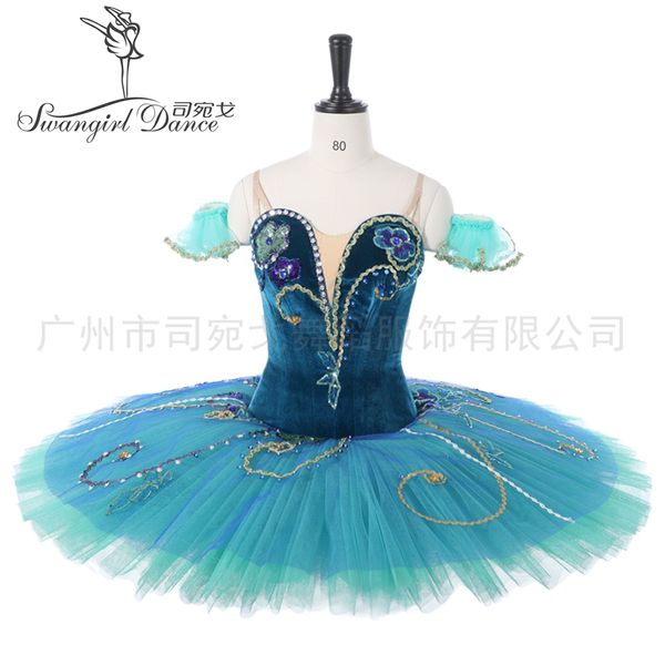 Green Sleeping Beauty USA Ballet Comeptiton Girls La Esmeralda Variation Professional Stage Costume Tutu Adult9038