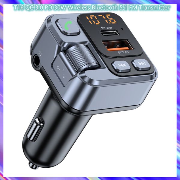 Consume electronics T16 PD 30 W kabelloser Bluetooth 5.1 FM-Transmitter, Freisprecheinrichtung, MP3-Player, Schnellladegerät