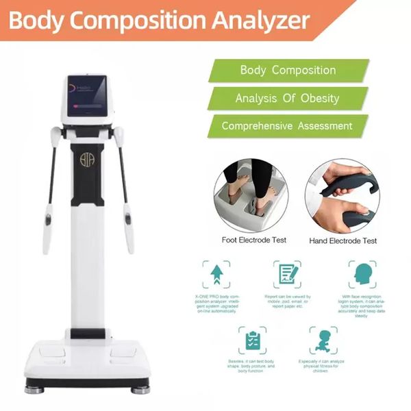 Elementanalyse des menschlichen Körpers für die Gesundheit. Body-Scan-Analysator, Inbody-Fat-Testmaschine, vertikale Analyse des Körperzusammensetzungsindex