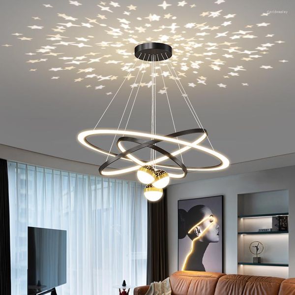 Lâmpadas pendentes modernas luzes de teto LED vendendo para sala de estar mesa de jantar lâmpada estrela decoração de decoração interna iluminação interna