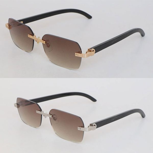 Óculos de sol de chifre de búfalo pretos originais da moda para mulheres, armações quadradas sem aro, óculos de sol unissex 0272S, armações de óculos de chifre de luxo para homem tamanho 57