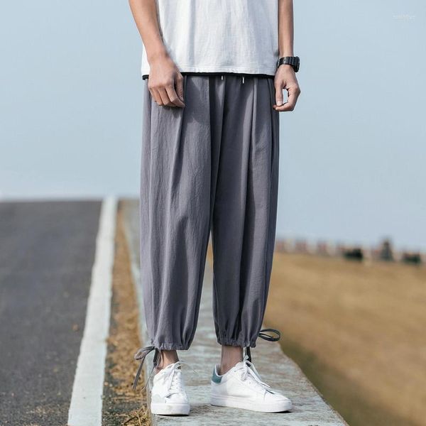 Calças masculinas Men moda Black haren vintage masculino chinês jogging masculino de alta qualidade calças largas plus size m-8xl