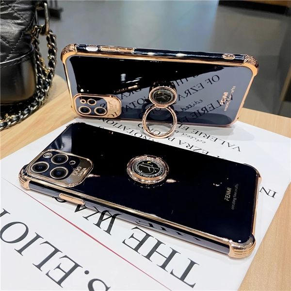 Custodie di lusso nero bling placcatura Cassa Del Telefono Per il iPhone 14 13 12 Pro Max 7 8 Più di X XS XR 11pro MAX 11 Pro 12mini SE Molle della copertura