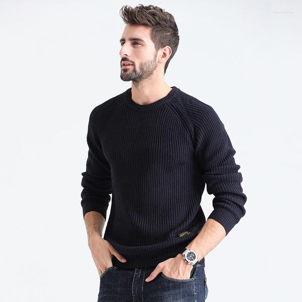 Männer Pullover TFU Männer 2023 Herbst Beiläufige Gestrickte Acryl Warme Pullover Marke Frühling Mode Oansatz Einfarbig Pullover