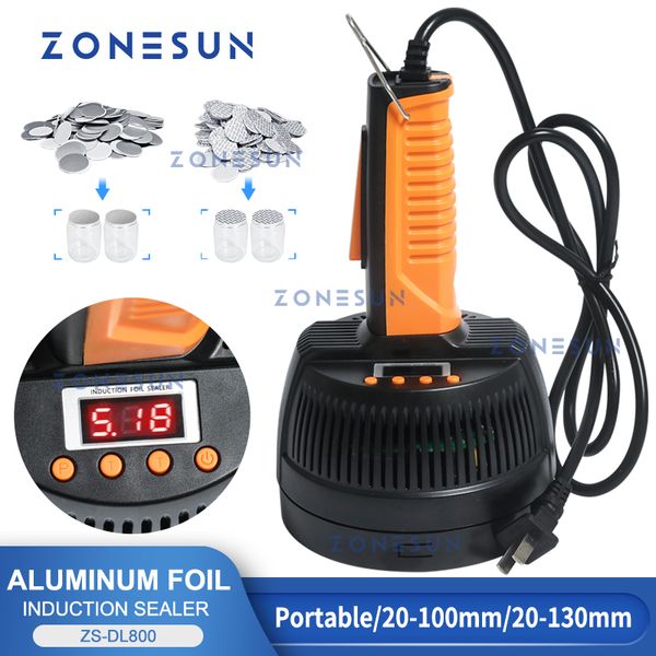 Zonesun máquina de selagem portátil, selador de indução, garrafa eletromagnética portátil, tampa de folha de alumínio, frasco de plástico ZS-DL800