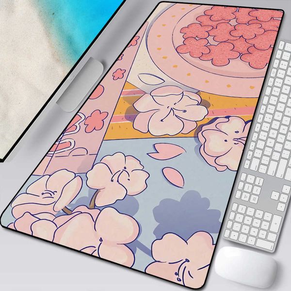 Mouse Pad Poggiapolsi Grande Anime Pink Mousepad Gamer Cute Kawaii XXL Gaming Mouse Pad Rubber Otaku Locking Edge Big Fashion Laptop Notebook Desk Mat T230215