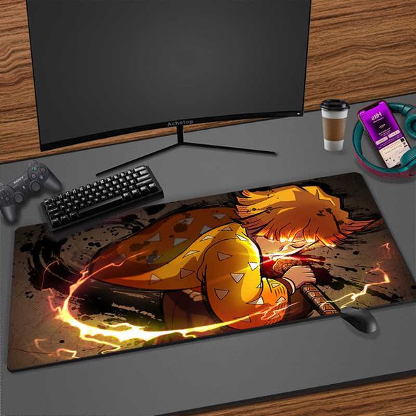 Pads del mouse polso riposo Slayer Demon Kimetsu No Yaiba Large Mouse Pad xxl Computer Gaming MousePad Tapis de Souris Anime PC Desk Gamer Mat Pat Tappet T230215