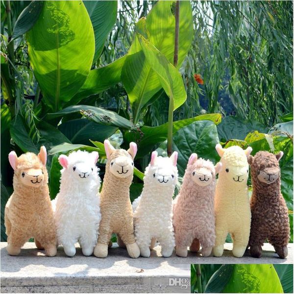 Gefüllte Plüschtiere Schöne 23 cm Weiße Alpaka-Lama-Spielzeugpuppe Tierpuppen Japanische Schafe Weiches Alpacasso Für Kindergeburtstag Weihnachten Dhrqk