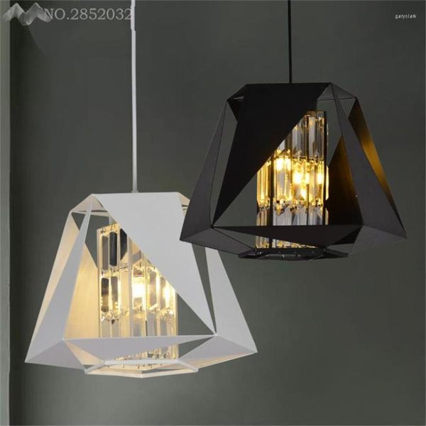 Подвесные лампы Современная творческая лампа железной хрустальный свет для гостиной магазин одежды ресторан ресторан в помещении.