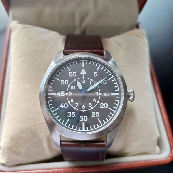 Relojes смотрит наручные часы Flieger Pilot Watch B Тип автоматического поля Reloj Piloto Механические наручные часы Стерильные циферблаты армии 230215