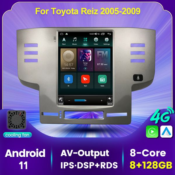 Car DVD GPS Player для Toyota Reiz Mark X 2005-2009 Android 11 Radio Multimedia Navigation Stereo Head Bind DSP CarPlay