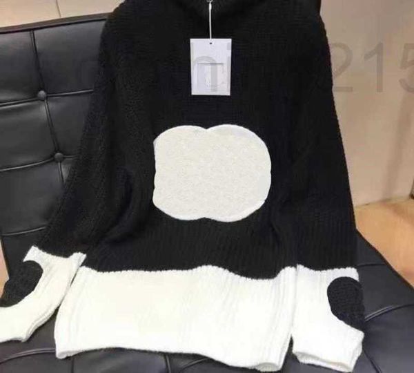 Maglioni da donna Designer Moda Donna Classico Nero Bianco Design Lettere Stile Abbigliamento Pullover Maglione Abbigliamento in lana sciolta Temperamento casual Maglieria calda IXXQ