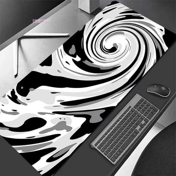 Mouse almofadas de mouse Prave de pulso Mouse bloco preto e branco grande empresa mousepad teclado tape
