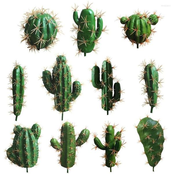 Fiori decorativi 1Pc Piante grasse artificiali Giardino Miniatura Cactus finto Fai da te Decorazione floreale per la casa Ufficio per matrimoni