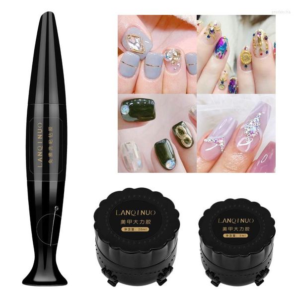 Nagelgel, klebrig, transparent, klar, dick, Strass-Schmuckkleber, Diamant-Dekoration, fester TSLM1