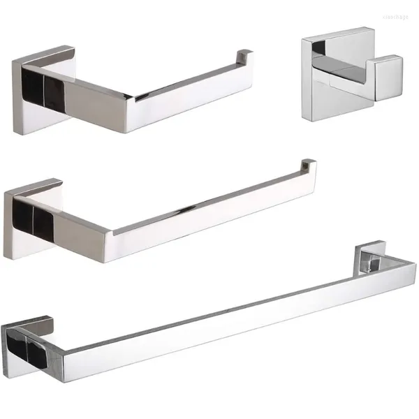 Set di accessori da bagno TAICUT Set di accessori da bagno cromati Porta asciugamani Bar Rack Ganci Montaggio a parete Rotolo di carta igienica Appendiabiti Hardware