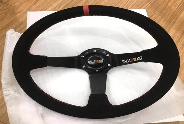 Volanti sportivi Drift Deep Dish in pelle scamosciata da 14 pollici Ralliart per Mitsubishi8229539