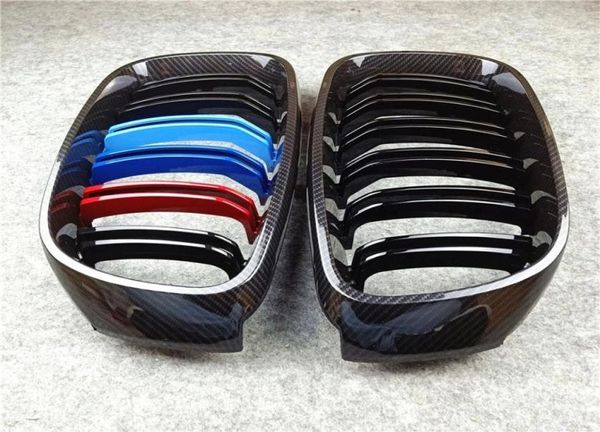 Um par de carros pretos brilhantes grade de rim dianteiro grade para bmw 3 séries GT F34 2012in 2SLAT Racing Air Incage Grill7013654