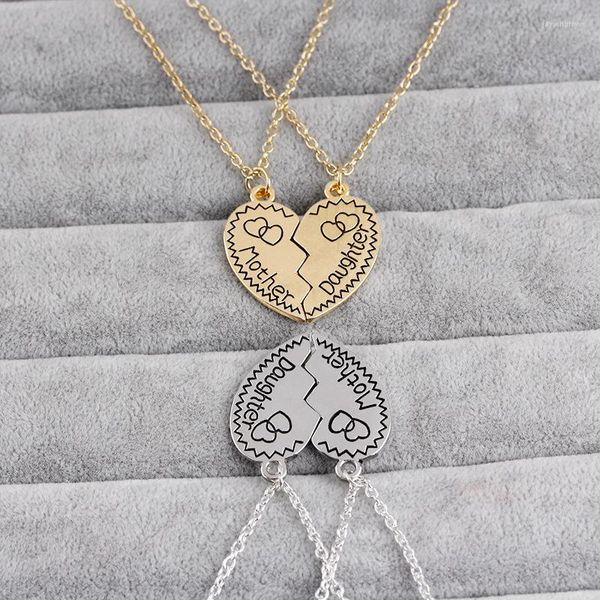 Collane con ciondolo DXJEL Gioielli di moda Madre Figlia Cuore Puzzle Collana Set per le donne Amore 