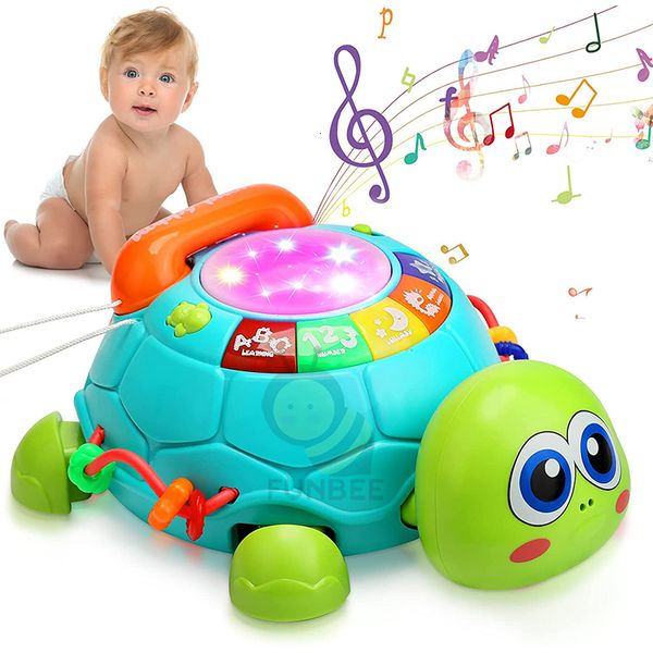 Schlagzeug Percussion Baby Toys 0 6 12 Monate Musikschildkrötenspielzeug Leuchten Klänge Musikspielzeug für Baby Girl Boy Montessori Bildungsspielzeug für Kinder 1 2 3 230216