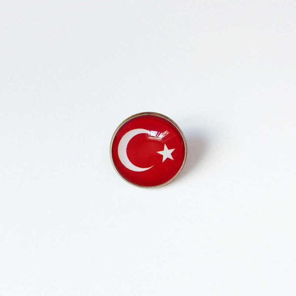 Partys Broche de la Bandera Nacional de Turquía Broche de fútbol de la Copa Mundial Banquete de Clase Alta Decoración de Regalo Insignia de Metal conmemorativa de Cristal