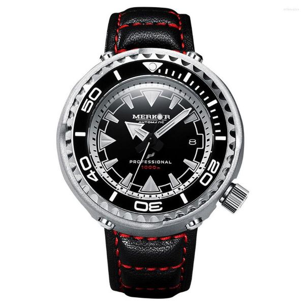 Relógios de pulso Merkur Mens Diver observa o atum automático Military Mechanical Watch Sport C3 Luminous 1000m à prova d'água Borte de cerâmica NH35