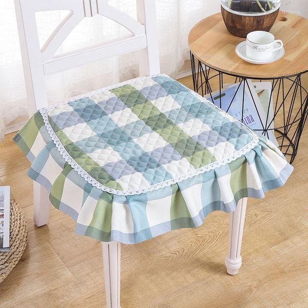 Kissen 43x45cm Home Rutschfester Esszimmerstuhl Four Seasons Modern Style Sitzmatte Plaid Lace El Restaurant Decor Pad