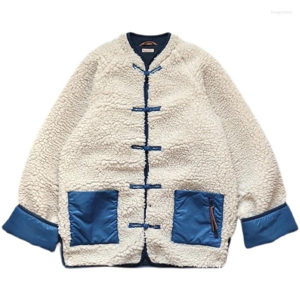 Herrenjacken KAPITAL Japan-Stil, Mode, Kaschmir-Fleece, Tang-Anzug, lockere Jacke, Beige, dicker Mantel für Herren und Damen, einreihig