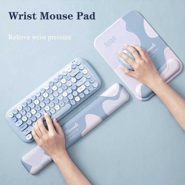 Mouse blocs de mouse Prave de pulso com mouse com o punho do teclado Conjunto de repouso de silicone não -líquido Mandal de suporte ergonômico MACOS MAT 3D Mousepad para jogo de trabalho Laptop T230215