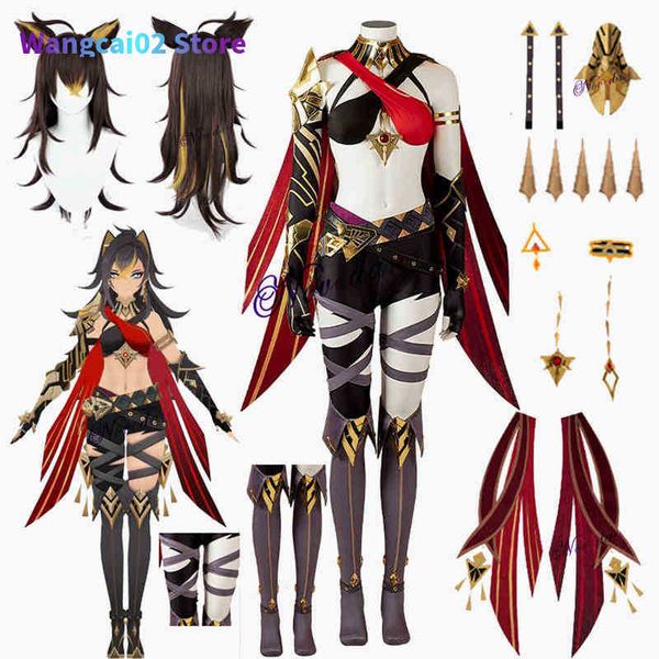 ANIME FRECHES ANIME FRECHES GONSHIN IMPACTA DEHYA COSPLAY KOUM SUMERU Genshin Impact Cosplay Dehya Wig Anime Festa Sexy Halloween Koum Mulher 021623h