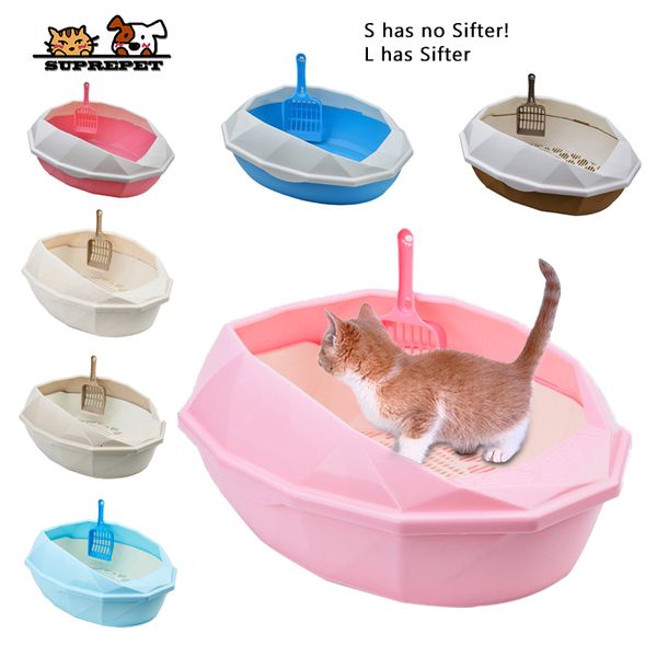 Outros gatos suprimentos de gato caixas de areia de cama de higiene supremo suprimento anti-splash cão de cachorro kit de bandeja plástica de bandeja de plástico 230216