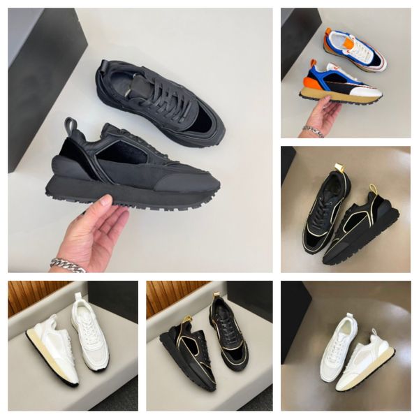 23S Luxury Erkekler Örgü Racer Sneaker Ayakkabıları Spor Düşük Top Süet Naylon Kaykay Yürüyüş TPU Platformu Tıknaz Tabanlar Siyah Günlük Ayakkabı Eu38-46 Kutu