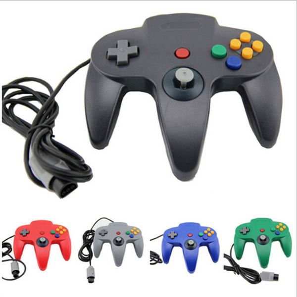 Controlador N64 Controladores com fio Clássico N64 Gamepad de 64 bits Joystick para Console N64 Sistema de videogame DHL